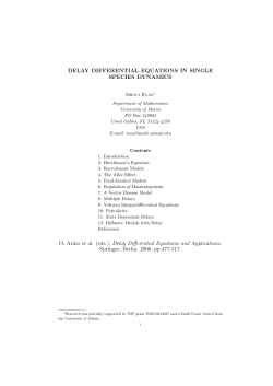DELAY DIFFERENTIAL EQUATIONS IN SINGLE