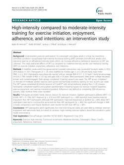 High-intensity compared to moderate-intensity training for exercise