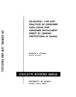 co signing - Hawaii Legislative Reference Bureau