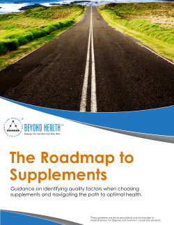 The Roadmap to Supplements