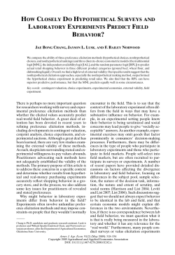 how closely do hypothetical surveys and laboratory experiments