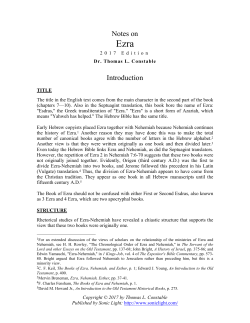 Notes on Ezra