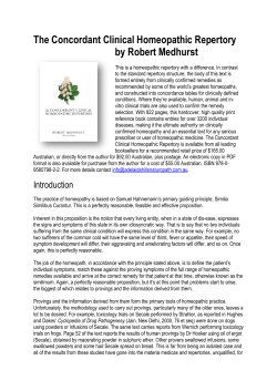 The Concordant Clinical Homeopathic Repertory by Robert Medhurst