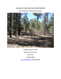 Summary of Timber Mesa-‐Vernon WUI Field Work