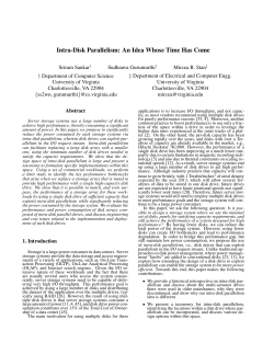 Intra-Disk Parallelism: An Idea Whose Time Has Come