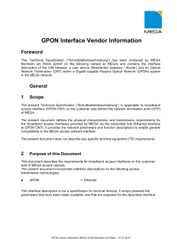 GPON Interface Vendor Information Foreword