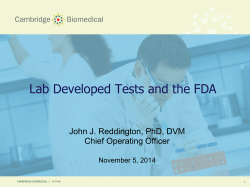 Lab Developed Tests and the FDA