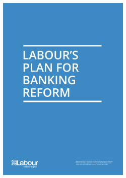 Plan for Banking Reform - Labour Policy Forum