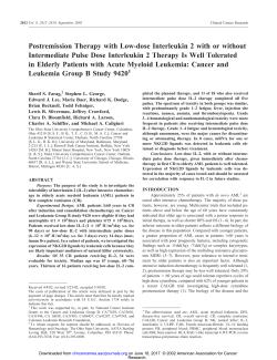 Postremission Therapy with Low-dose Interleukin 2 with or without