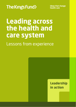 Leading across the health and care system