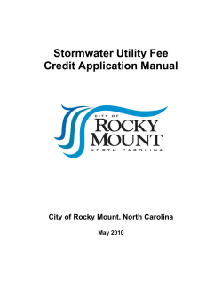 Stormwater Utility Fee Credit Application Manual