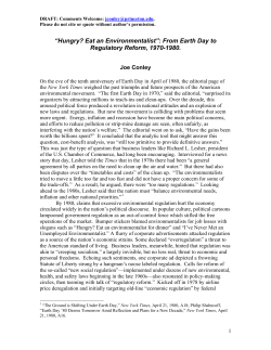From Earth Day to Regulatory Reform: Business Backlash in the 1970s