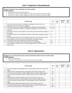 Chapter 7 and 8 Learning Targets