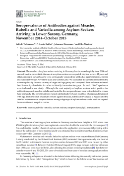 Seroprevalence of Antibodies against Measles, Rubella and
