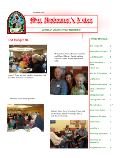Our Redeemer`s Voice - The Lutheran Church of Our Redeemer
