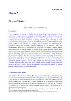 Chapter 7 Directors` Duties