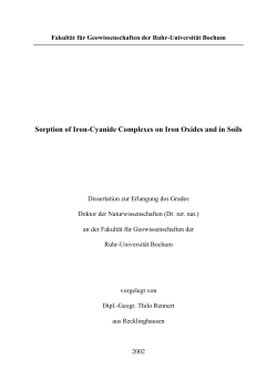 Sorption of iron-cyanide complexes on iron oxides and in soils