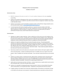 Montgomery Parks Community Gardens Conditions of Use 2017