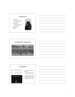 Competition Interspecific Competition Competition