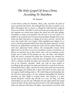 The Holy Gospel Of Jesus Christ, According To