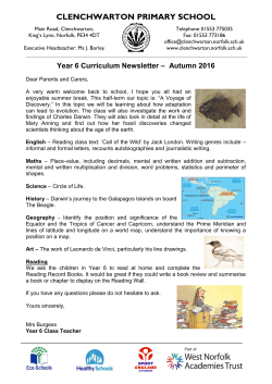 Curriculum Letter - Clenchwarton Primary School
