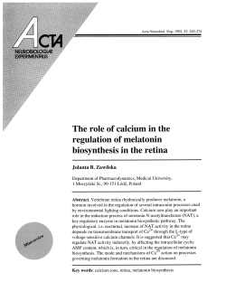 The role of calcium in the regulation of melatonin biosynthesis in the
