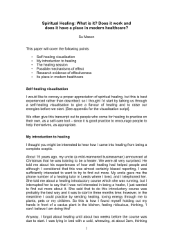 Spiritual Healing: What is it