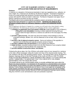 Zoning Variance Application
