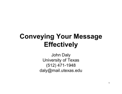 Conveying Your Message Effectively
