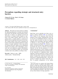 Perceptions regarding strategic and structural entry barriers