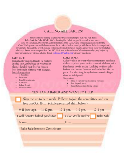 calling all bakers!