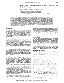 New Nonionic Head Type Polysoaps: A Way to Reversed Liquid