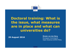 Doctoral training: What is the issue, what measures are in