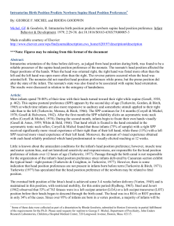 Intrauterine Birth Position Predicts Newborn Supine