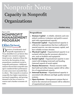 Capacity in Nonprofit Organizations