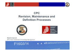CPC Revision, Maintenance and Definition Processes