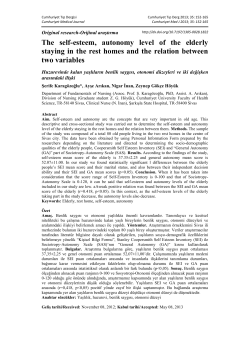 The self-esteem, autonomy level of the elderly staying in the rest