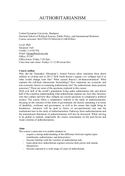 Authoritarianism 1516 syllabus MF