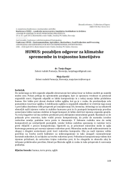 HUMUS: pozabljen odgovor za klimatske spremembe in trajnostno