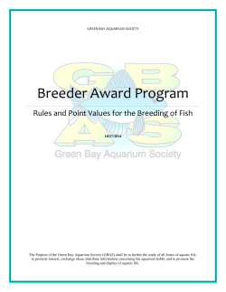 Breeder Award Program - Green Bay Aquarium Society