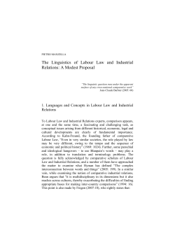 The Linguistics of Labour Law and Industrial Relations: A Modest