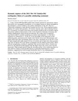 Dynamic rupture of the 2011 Mw 9.0 Tohoku-Oki