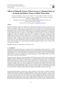 Effects of Ethanolic Extract of Brassica juncea (Mustard Seed) on the