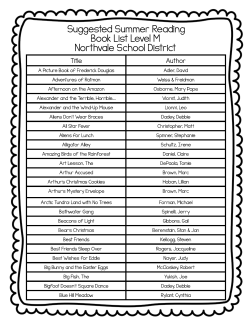 Book List M Northvale