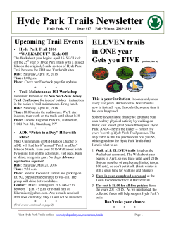 Hyde Park Trails Newsletter