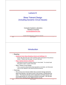 Skew Tolerant Design - Stanford University