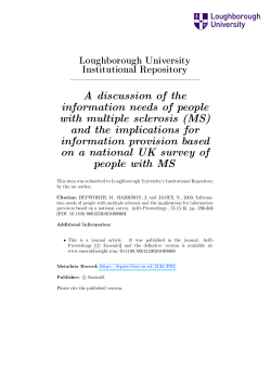 Information needs of people with Multiple Sclerosis