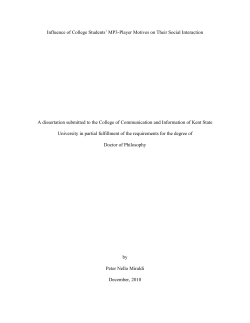 Influence of College Students` MP3-Player Motives on Their Social
