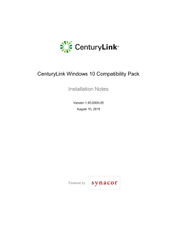 CenturyLink Windows 10 Compatibility Pack Installation Notes