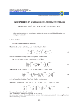 INEQUALITIES ON SEVERAL QUASI